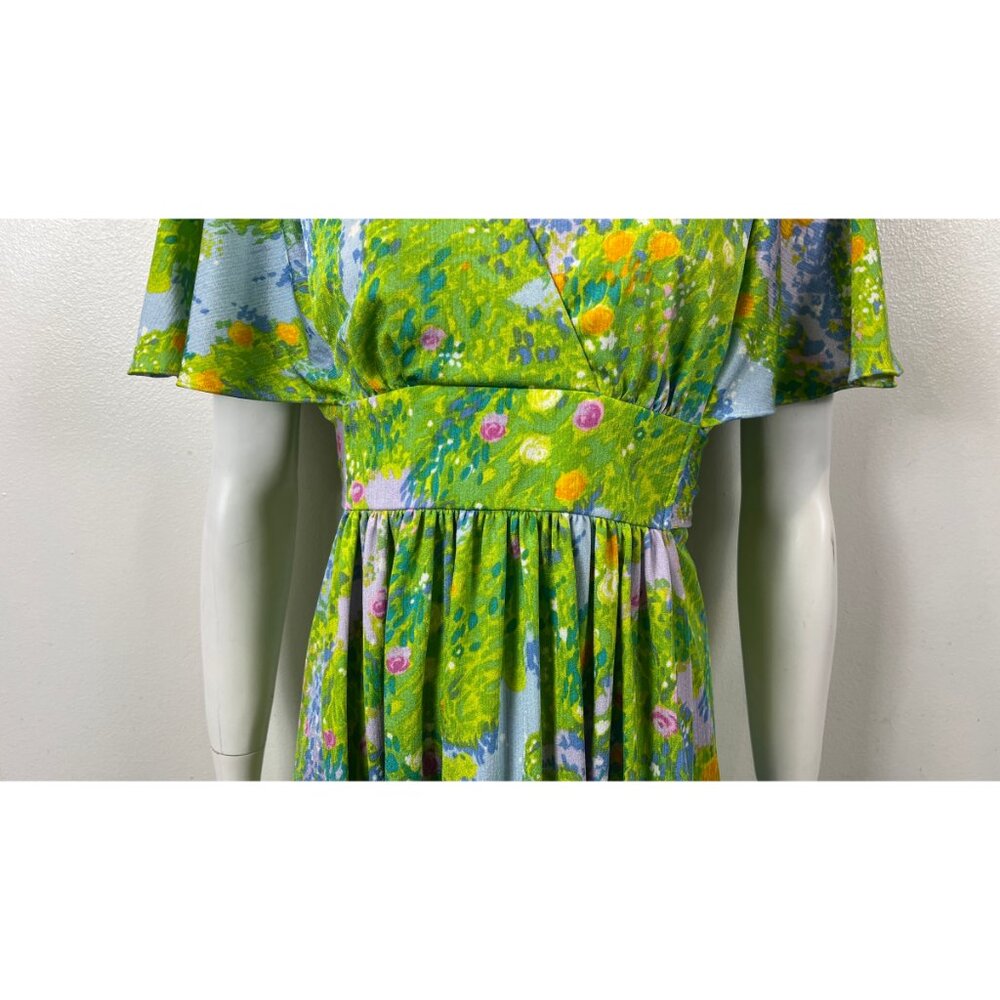 VINTAGE KUULEI HAWAII FLORAL 60'S MAXI DRESS S - Picture 5 of 15
